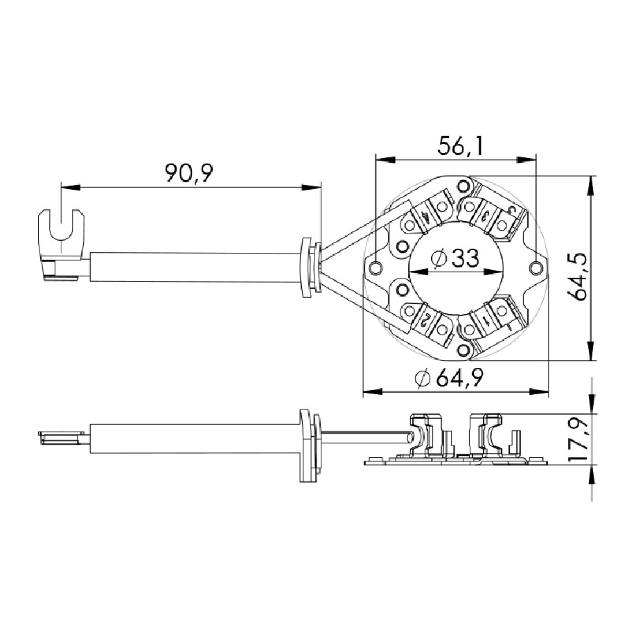 Porta Escovas para Motor de Partida com 4 Escovas - Unifap - 1.205/4
