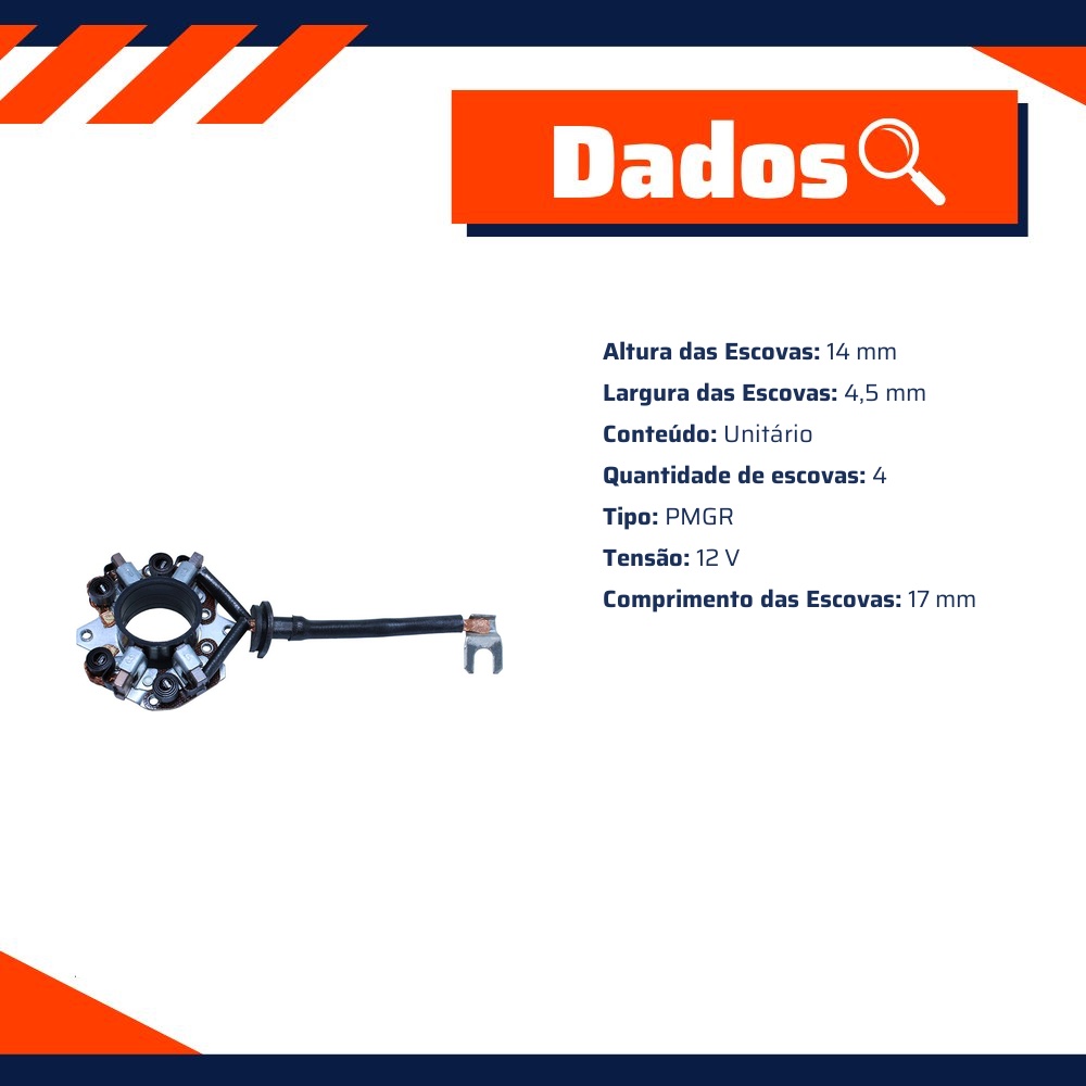 Porta Escovas para Motor de Partida com 4 Escovas - Unifap - 1.205/4