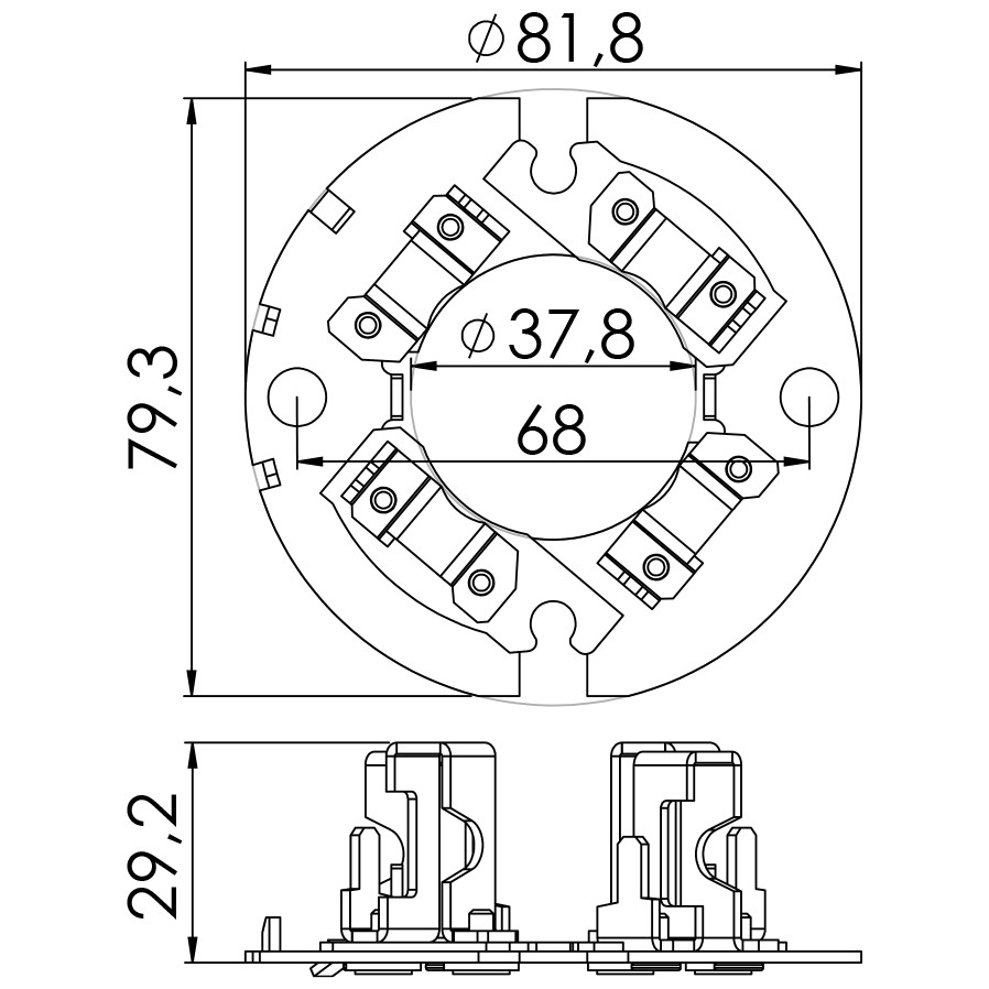 Porta Escovas para Motor de Partida com 4 Escovas - Unifap - 1.211/4