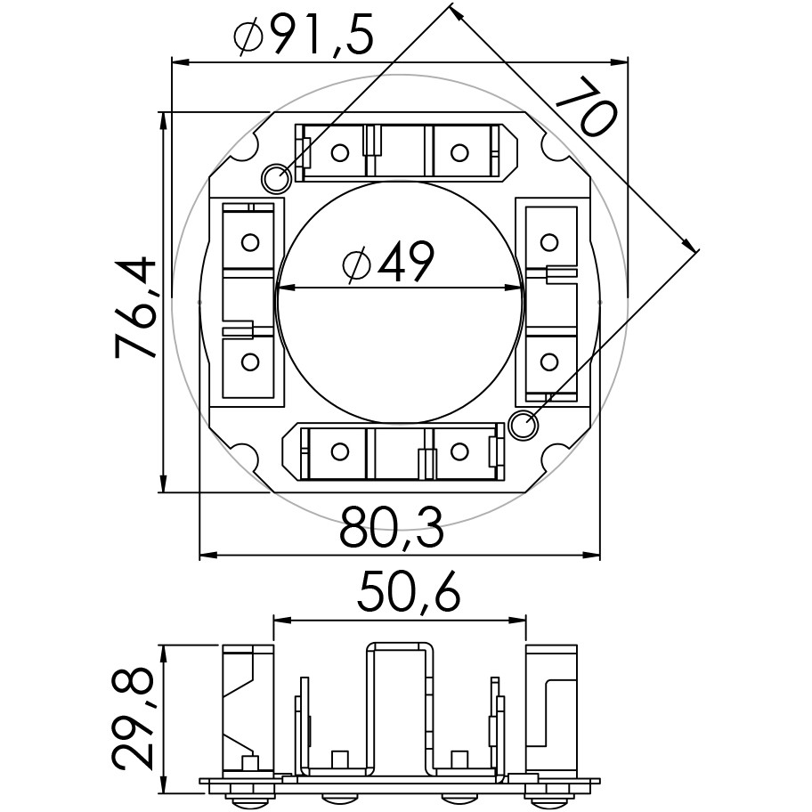 Porta Escovas para Motor de Partida com 4 Escovas - Unifap - 1.213/4