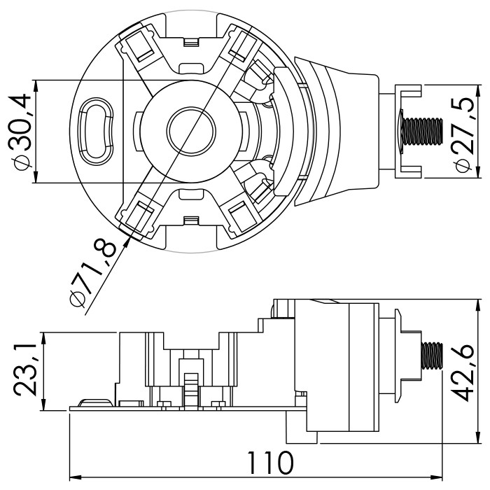 Porta Escovas para Motor de Partida com 4 Escovas - Unifap - 1.216/4