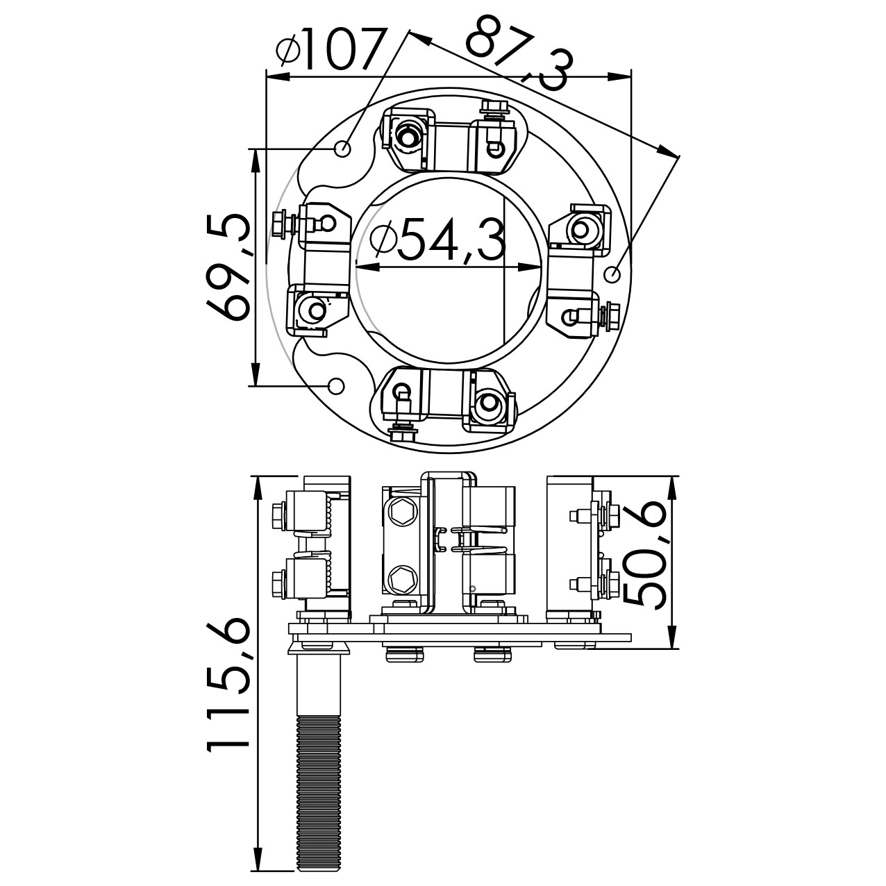 Porta Escovas para Motor de Partida com 4 Escovas - Unifap - 1.220/4