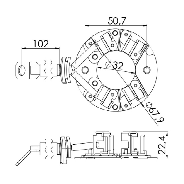Porta Escovas para Motor de Partida com 4 Escovas - Unifap - 1.228/4