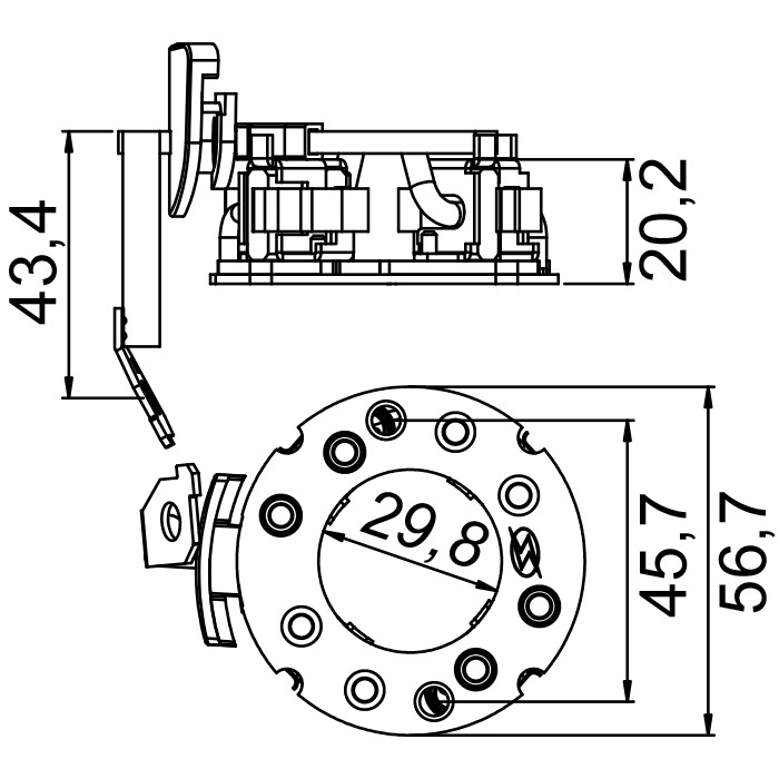 Porta Escovas para Motor de Partida com 4 Escovas - Unifap - 1.261/4