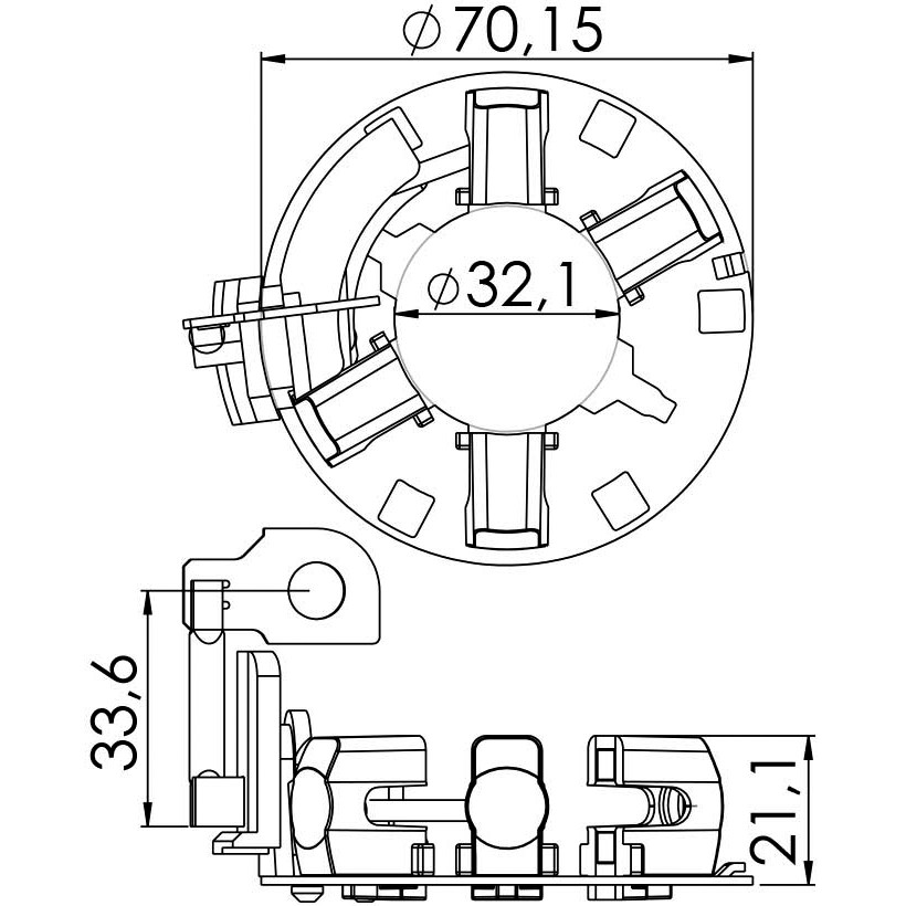 Porta Escovas para Motor de Partida com 4 Escovas - Unifap - 1.284/4