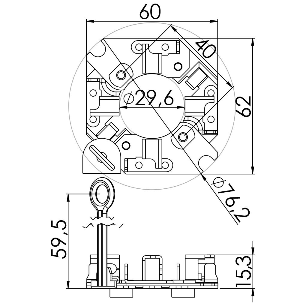 Porta Escovas para Motor de Partida com 4 Escovas - Unifap - 1.285/4