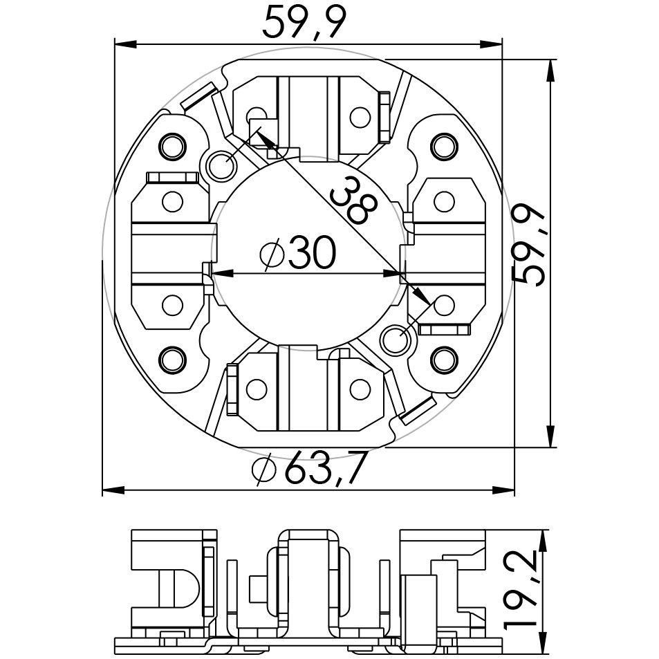 Porta Escovas para Motor de Partida com 4 Escovas - Unifap - 1.291/4