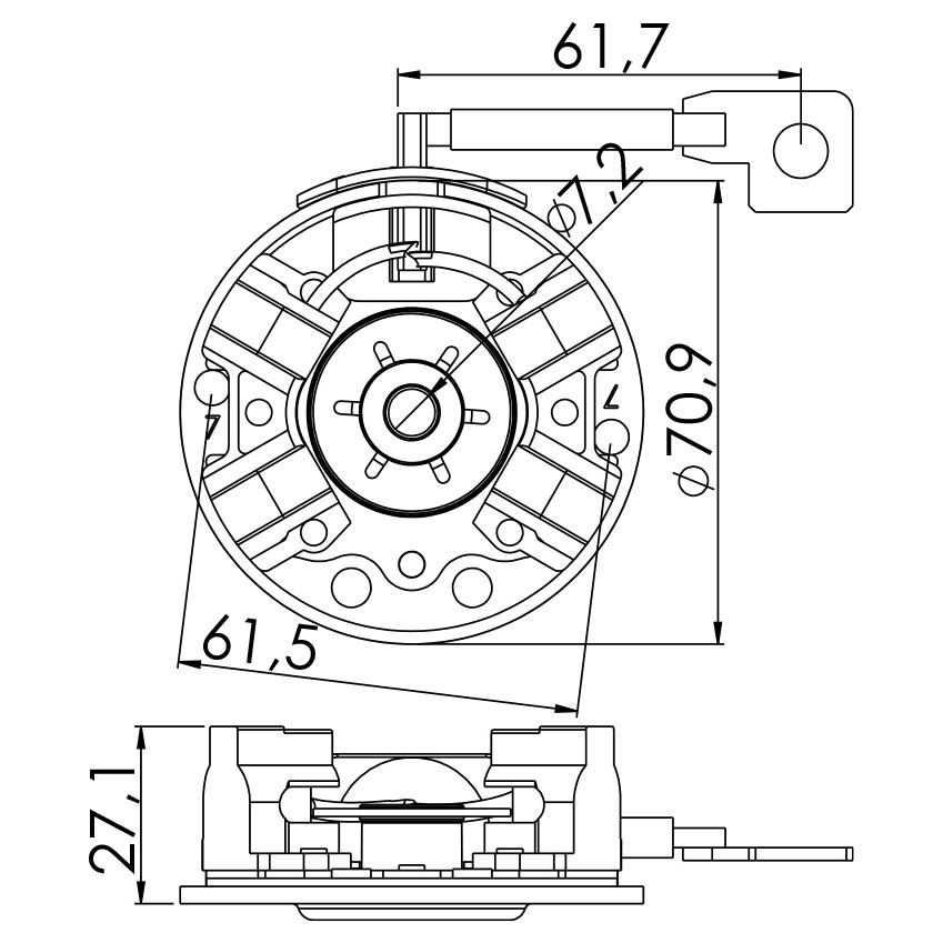 Porta Escovas para Motor de Partida com 4 Escovas para KIA Bongo - Unifap - 1.297/4
