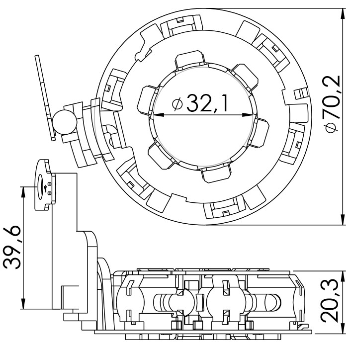Porta Escovas para Motor de Partida com 6 Escovas - Unifap - 1.305/6