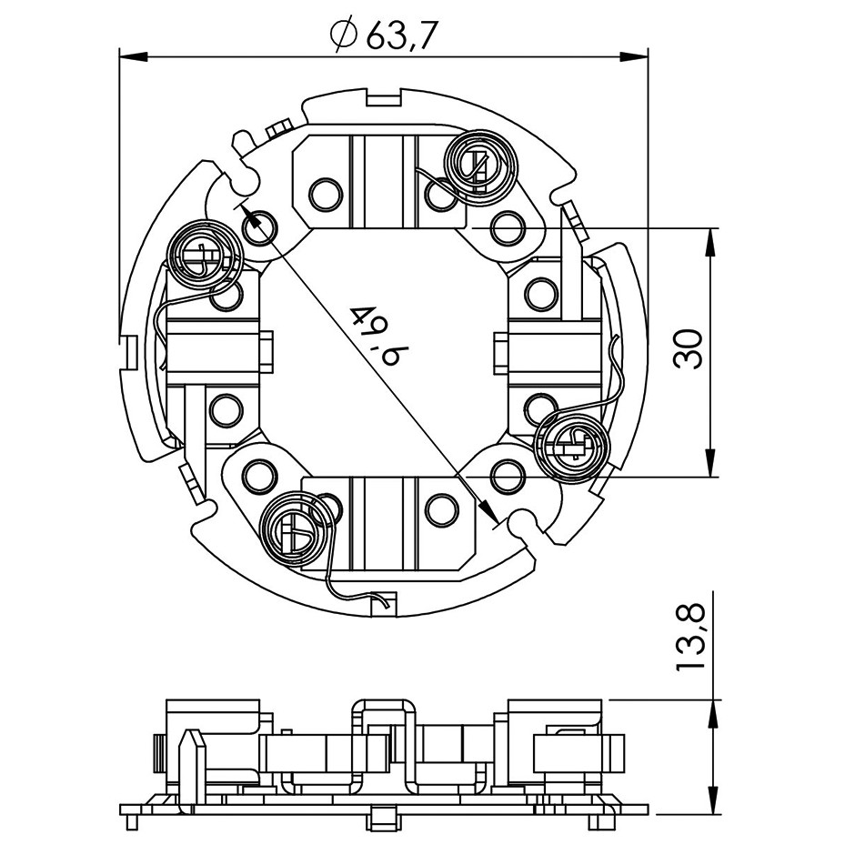 Porta Escovas para Motor de Partida com 4 Escovas - Unifap - 9.902/4