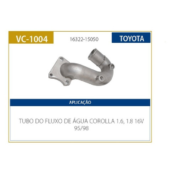 Tubo de Arrefecimento do Motor para Toyota Corolla - Valclei - VC-1004.A