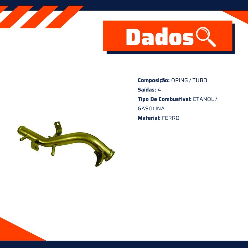 Tubo de Arrefecimento do Motor para Honda FIT - Valclei - VC-682