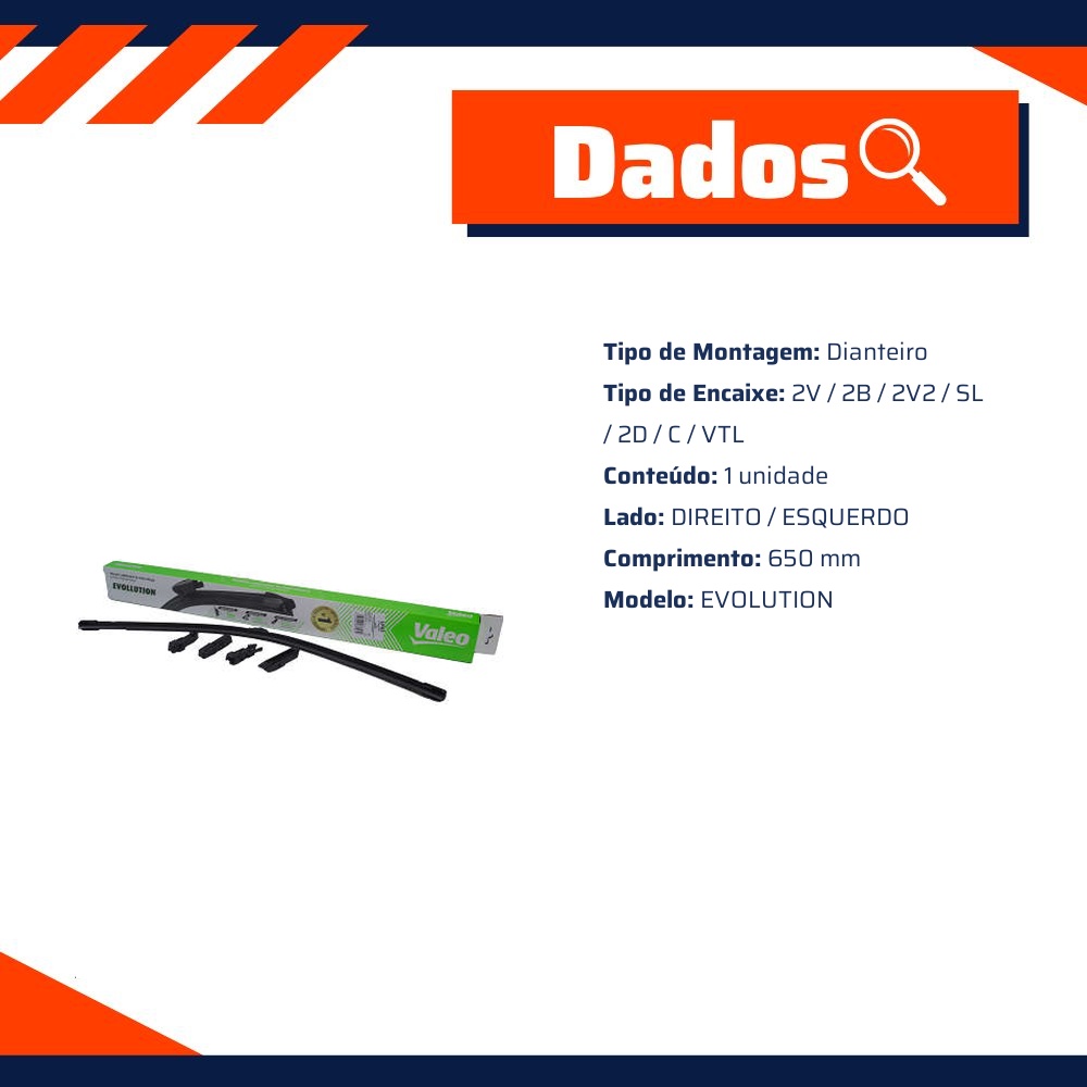 Palheta do Limpador de Para Brisa - Valeo - VF65