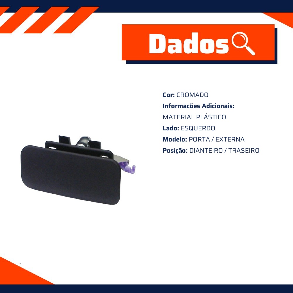 Maçaneta Externa Cromada para Ford Transit - ORI - 2132
