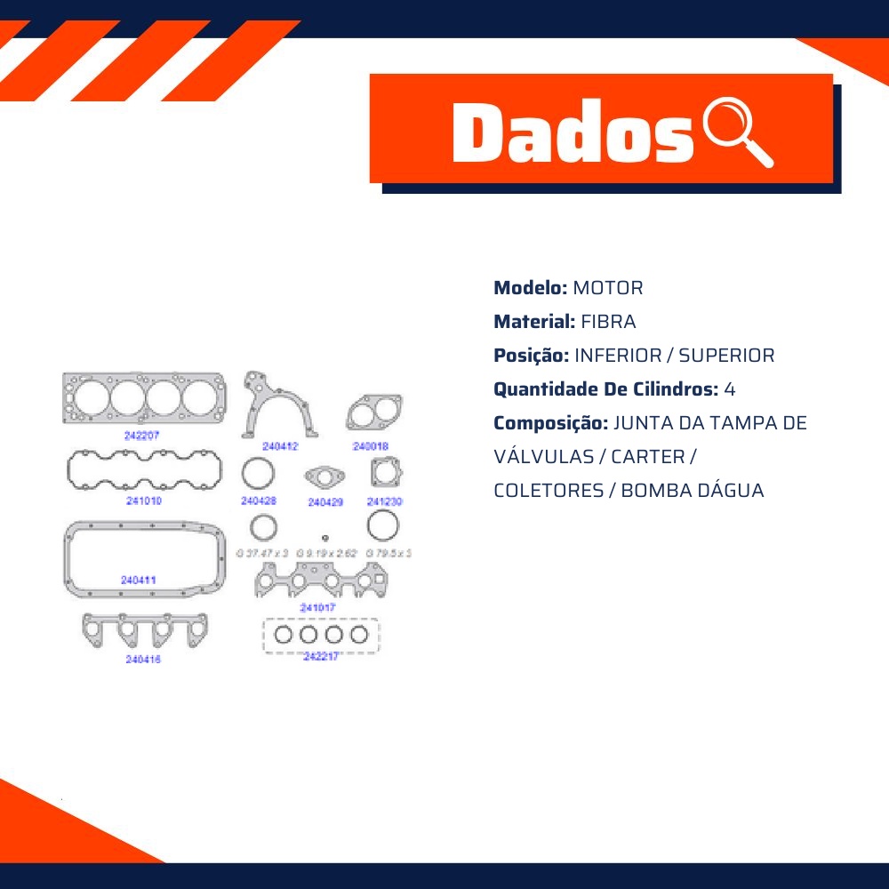Jogo Juntas Inferior e Superior Motor - Taranto - 242200