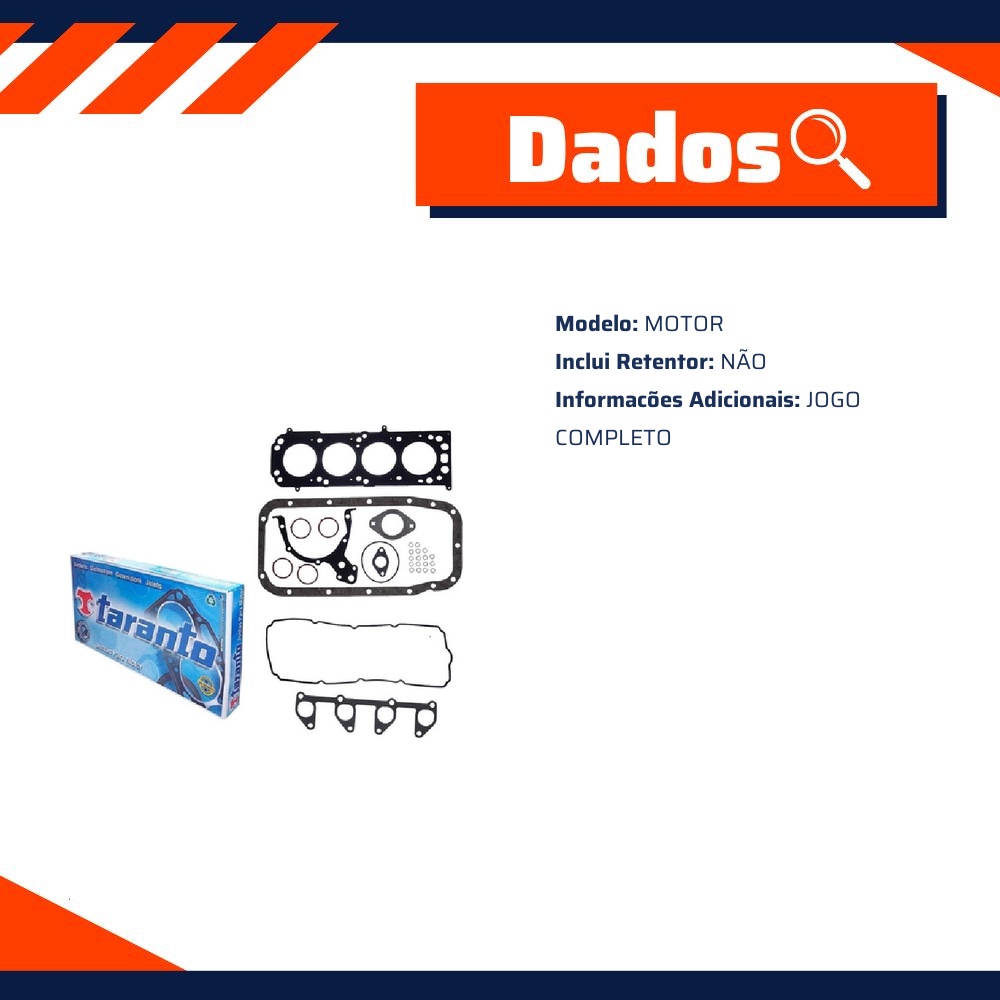Jogo de Juntas do Motor para Chevrolet Onix e Prisma - Taranto - 244200 MLS