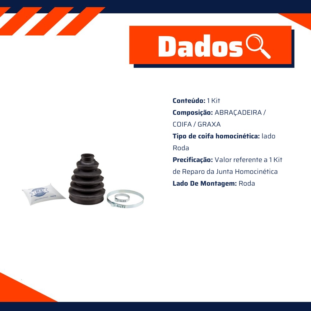 Kit de Reparo da Junta Homocinética Lado Roda para Chevrolet S10 - BCR - 3514