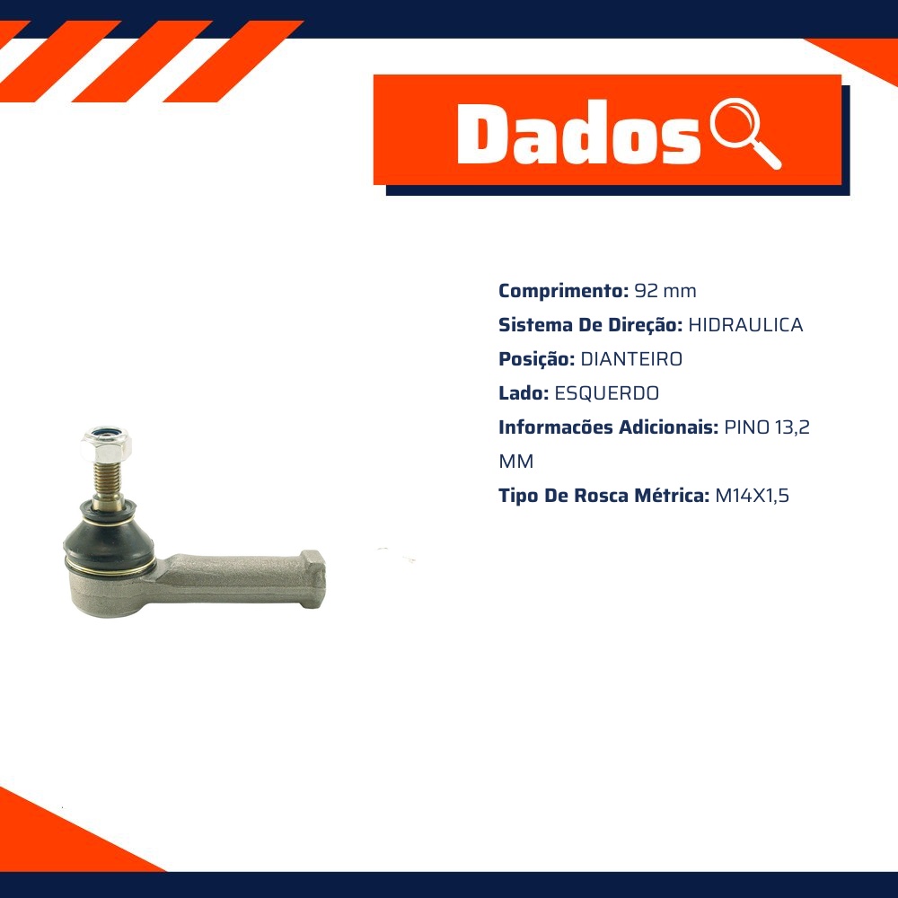 Terminal de Direção Hidráulica Esquerdo para Volkswagen Golf - First - 41039