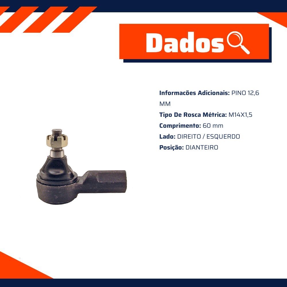 Terminal de Direção Direito ou Esquerdo para Honda Civic e CR-V - First - 71026