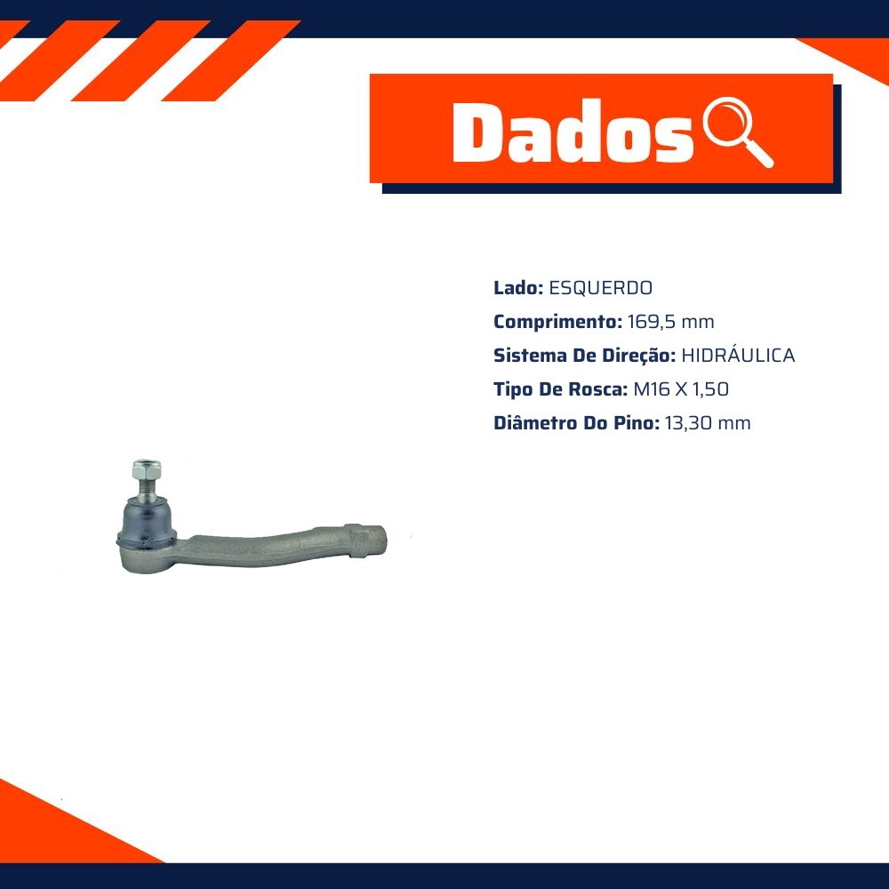 Terminal de Direção Esquerdo para Hyundai Tucson e KIA Sportage - First - 71061