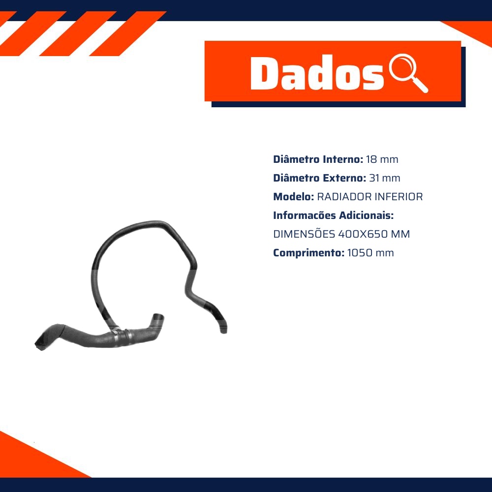 Mangueira do Radiador Inferior para Fiat Doblo - Cauplas - 8522