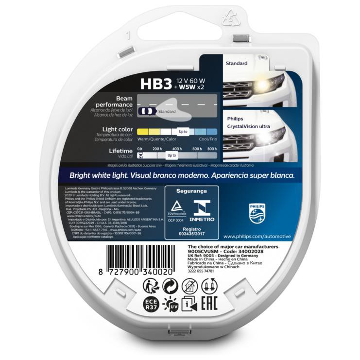 Lâmpada HB3 65W 12V Halógena - Philips - 9005CVU