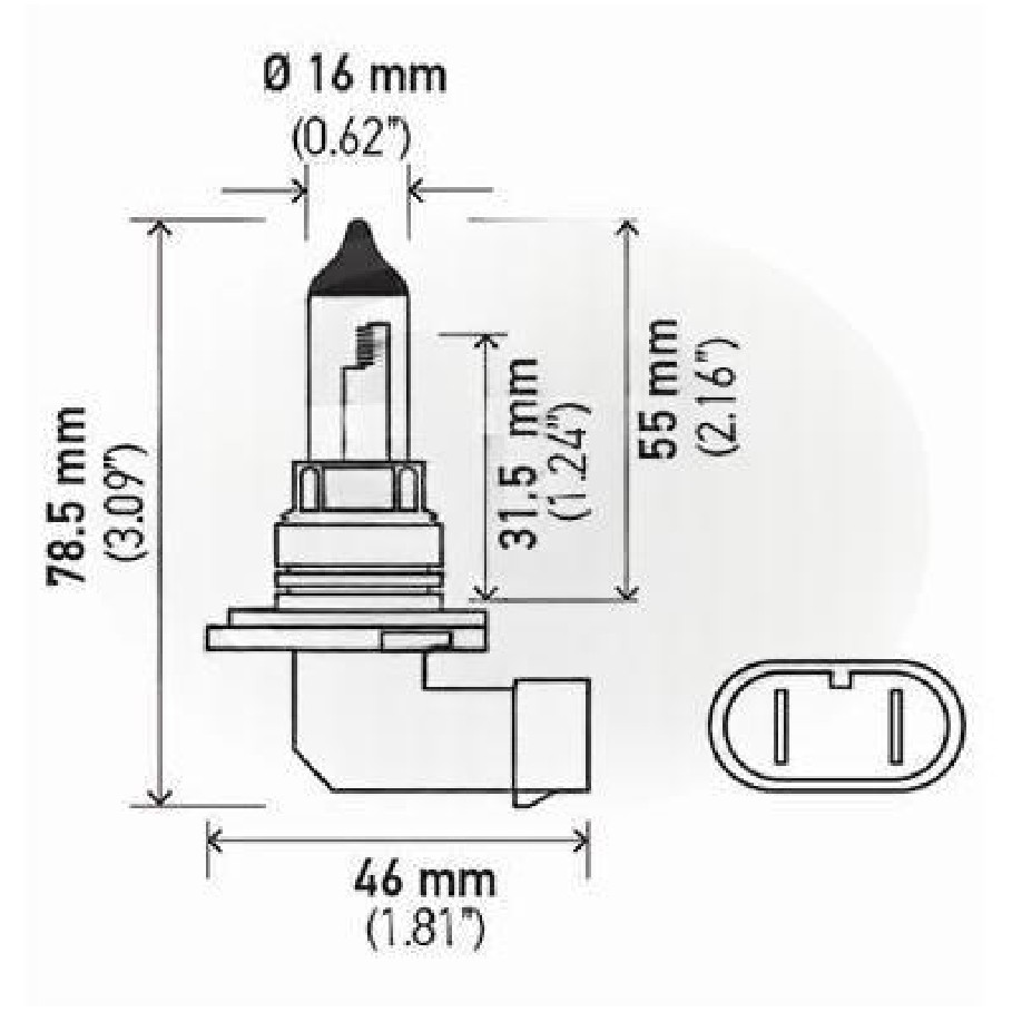 Lâmpada Neblina Farol Alto Baixo HB4 12V 55W P22d - Hella - 9006