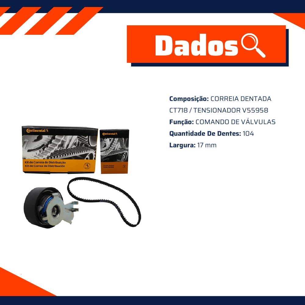 Correia Dentada Sincronizadora - Contitech - CT718K3