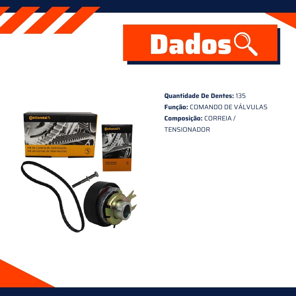 Kit da Correia Dentada Sincronizadora para Volkswagen Gol - Continental Contitech - CT846K1