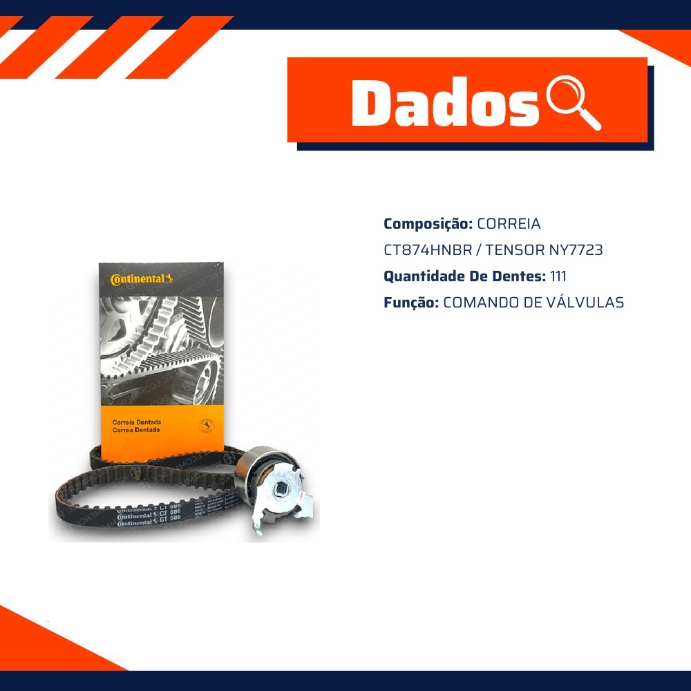 Correia Dentada Sincronizadora - Contitech - CT874K3