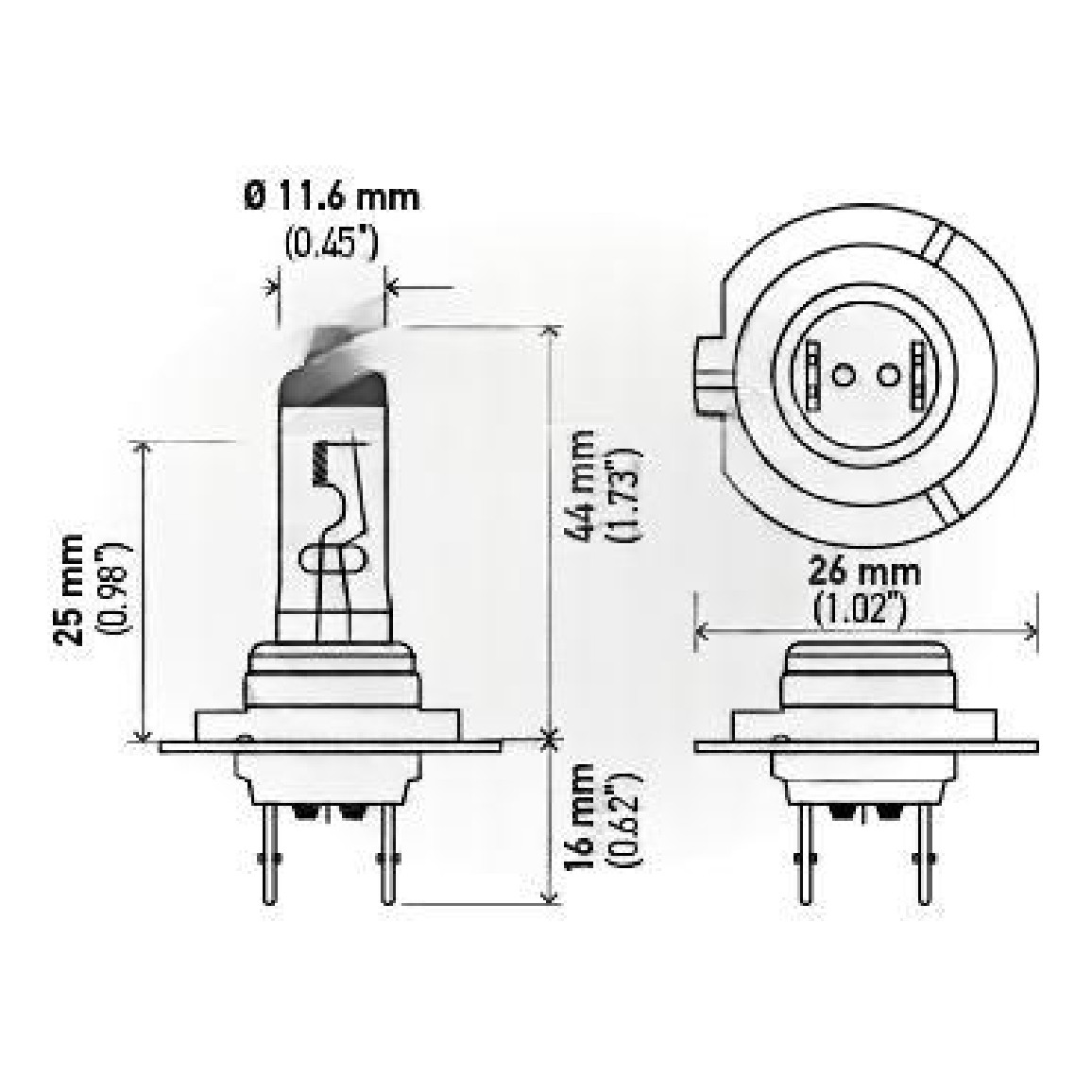 Par Lâmpadas H7 12V 55W High Performance PX26d - Hella - H7 HP