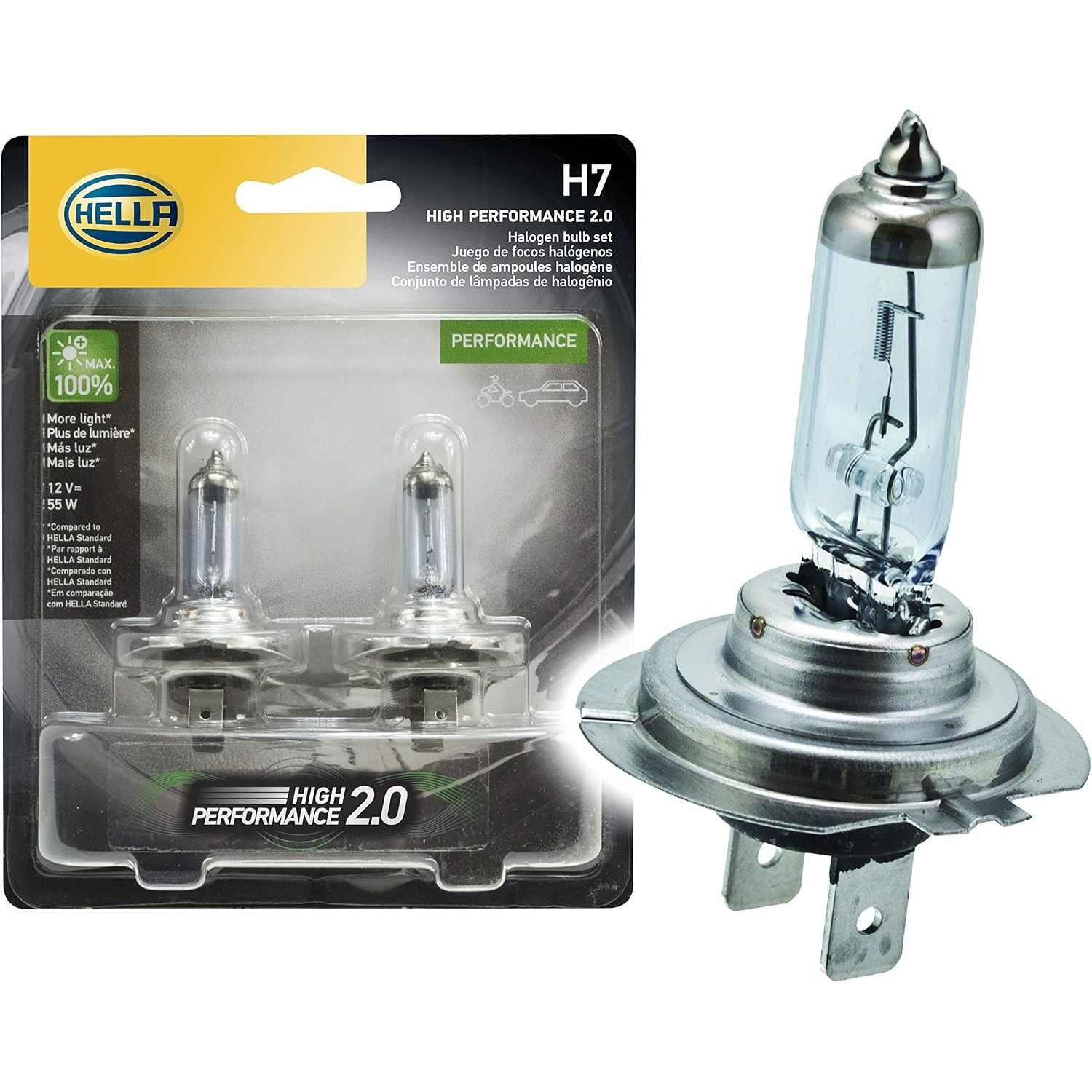 2 Lâmpadas H7 55W 12V - Hella - H7 HP