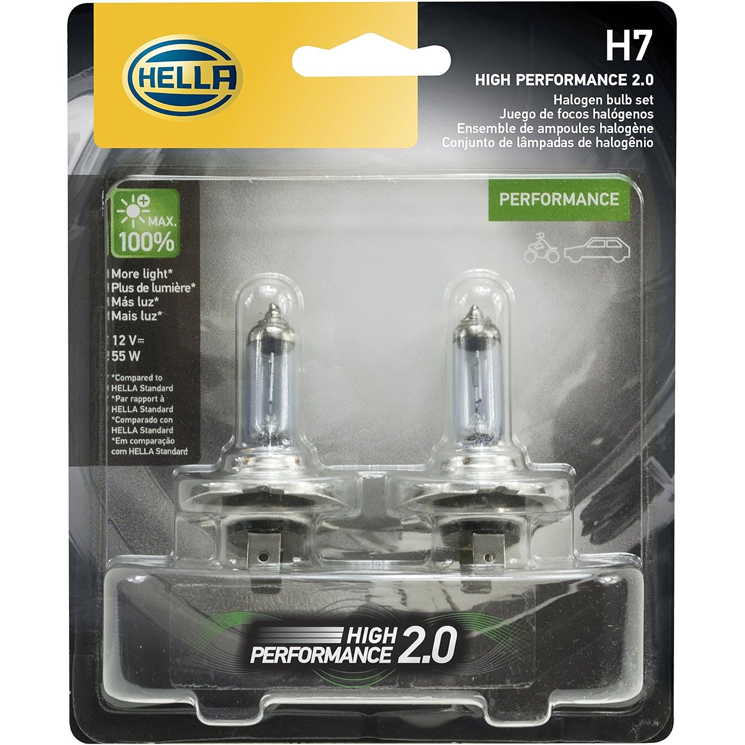 2 Lâmpadas H7 55W 12V - Hella - H7 HP