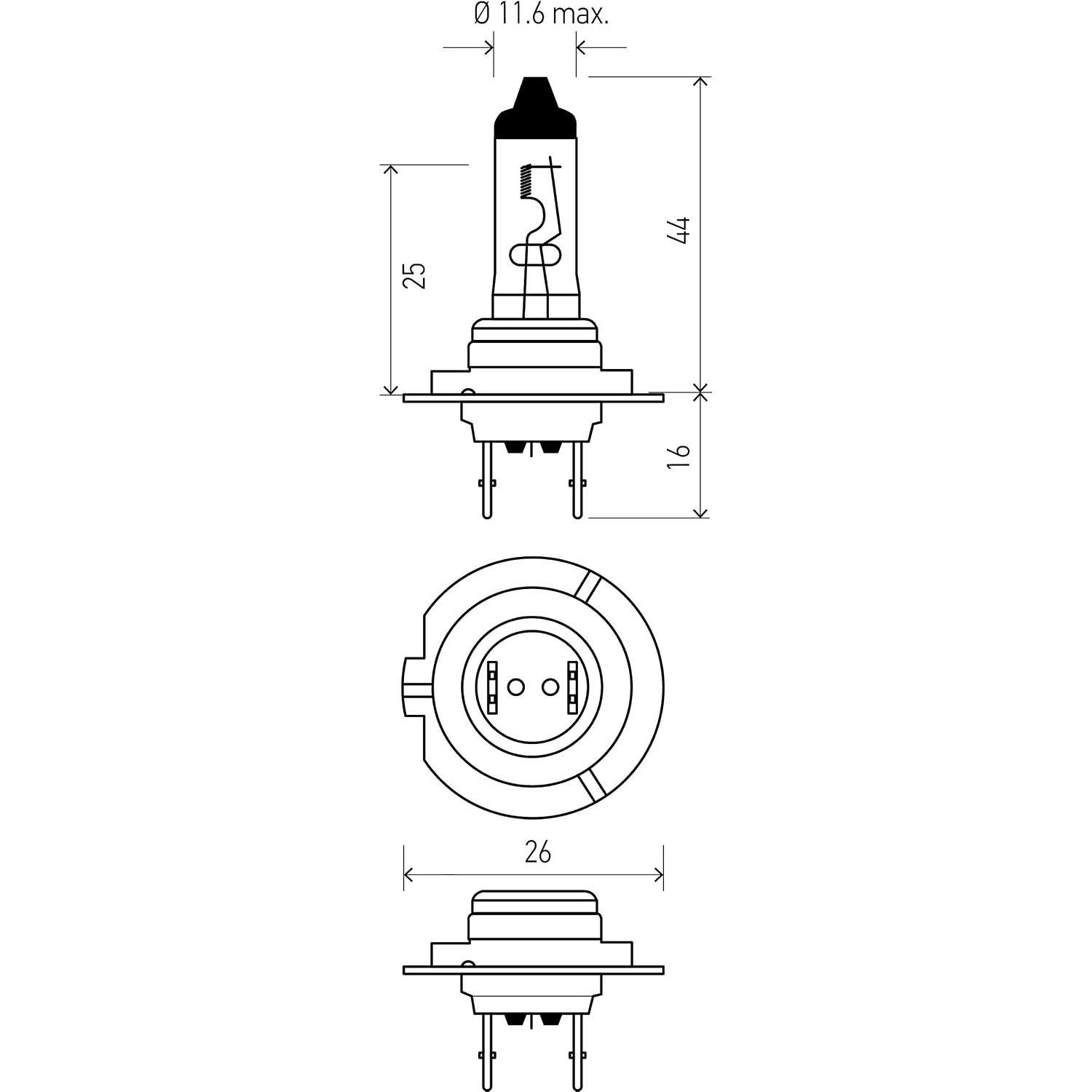 2 Lâmpadas H7 55W 12V - Hella - H7 HP