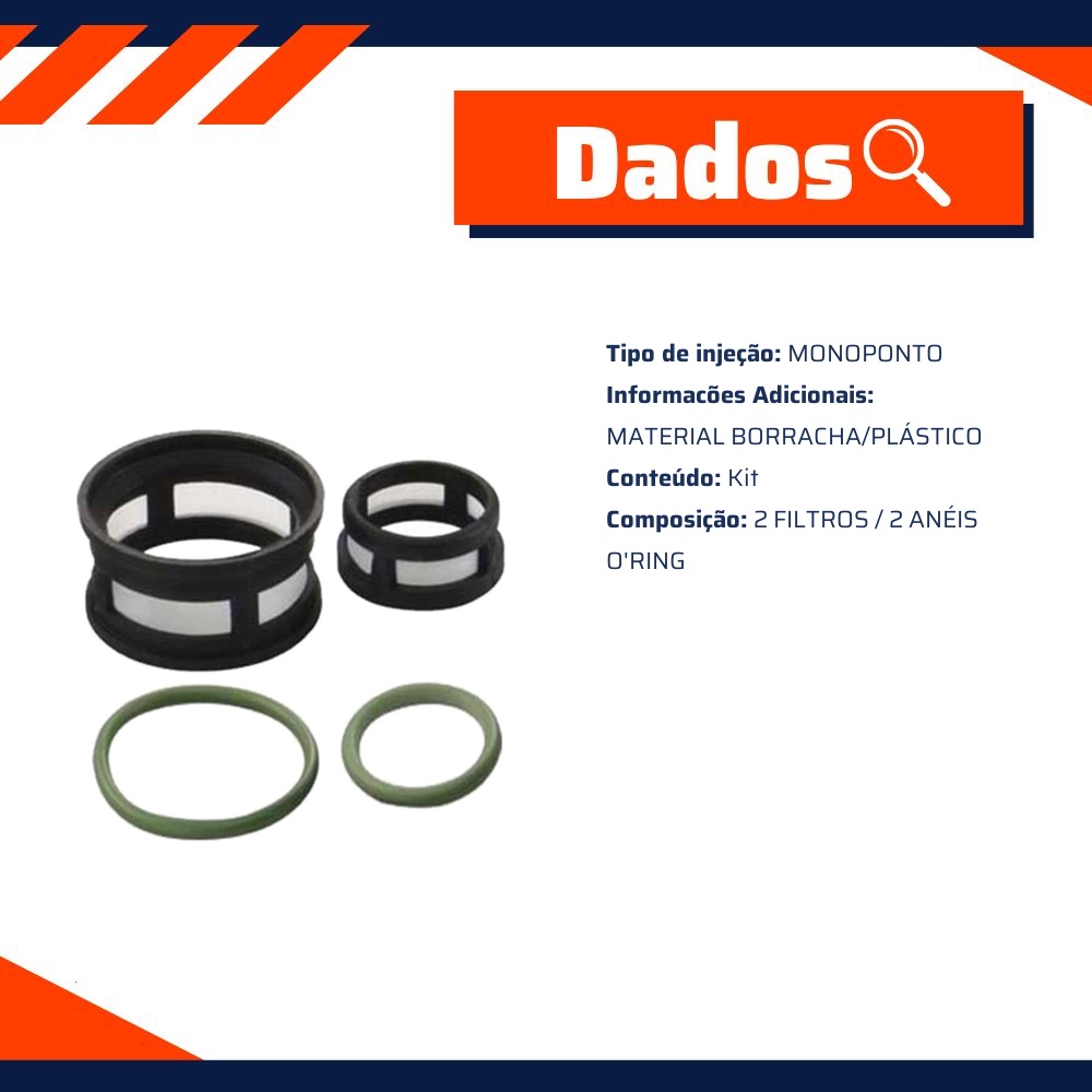 Kit de Filtros para Bico Injetor para Chevrolet Kadett e Monza - DS - 1202