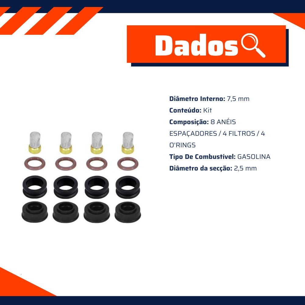 Kit de Filtros para Bico Injetor para Toyota Corolla e Corolla Wagon - DS - 1263