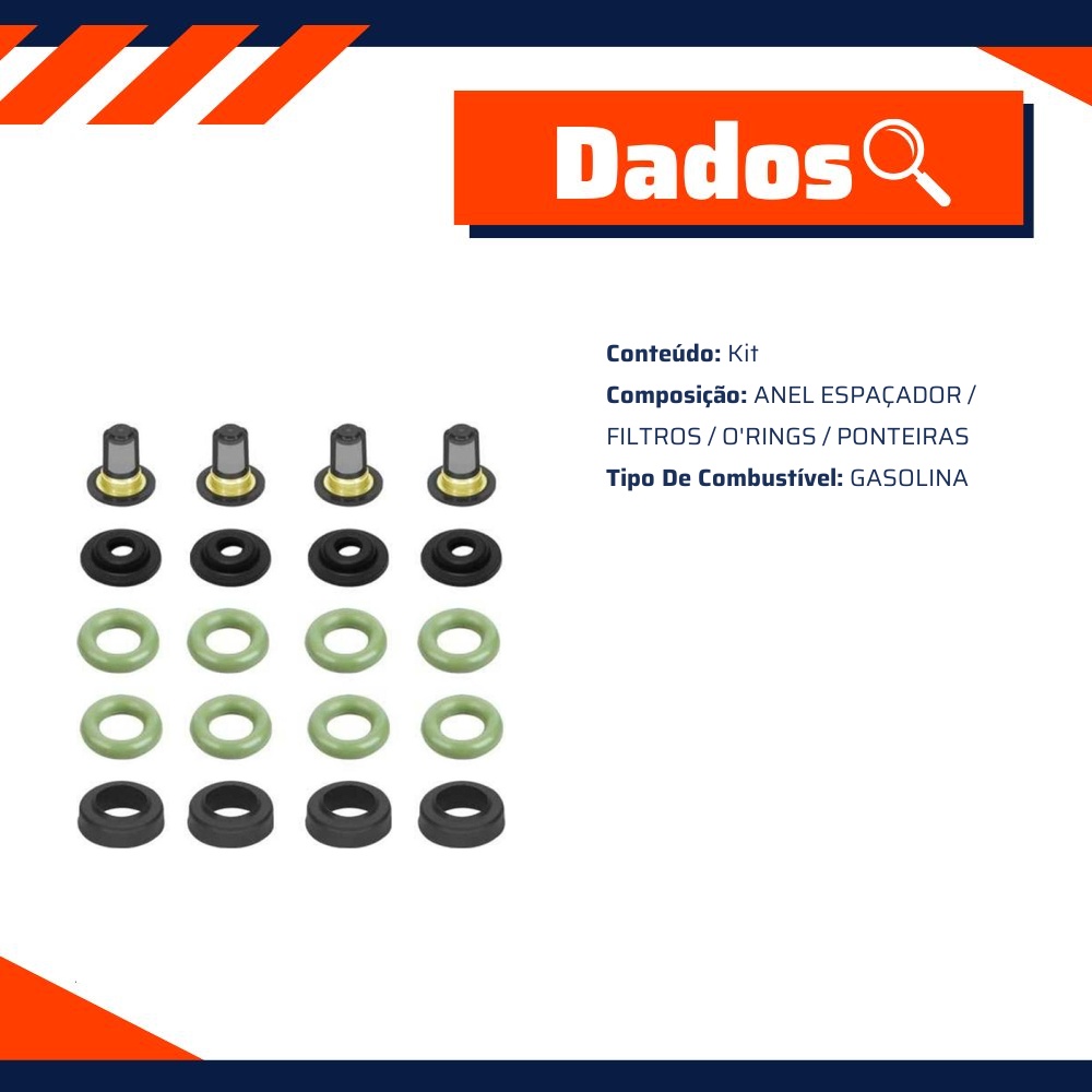 Kit de Filtros para Bico Injetor para Honda Civic - DS - 1288