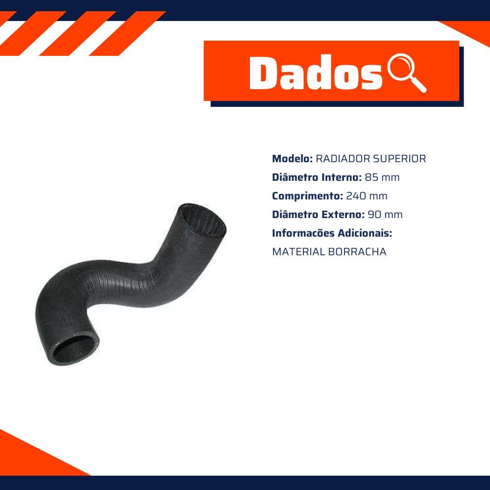 Mangueira Radiador Superior para Chevrolet Kadett - Jahu - 15092-0