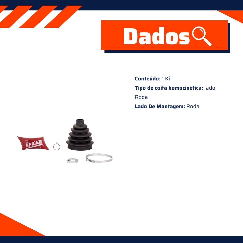 Kit de Reparo da Junta Homocinética Lado Roda para Fiat Palio - Spicer - 2-13-1409-1G