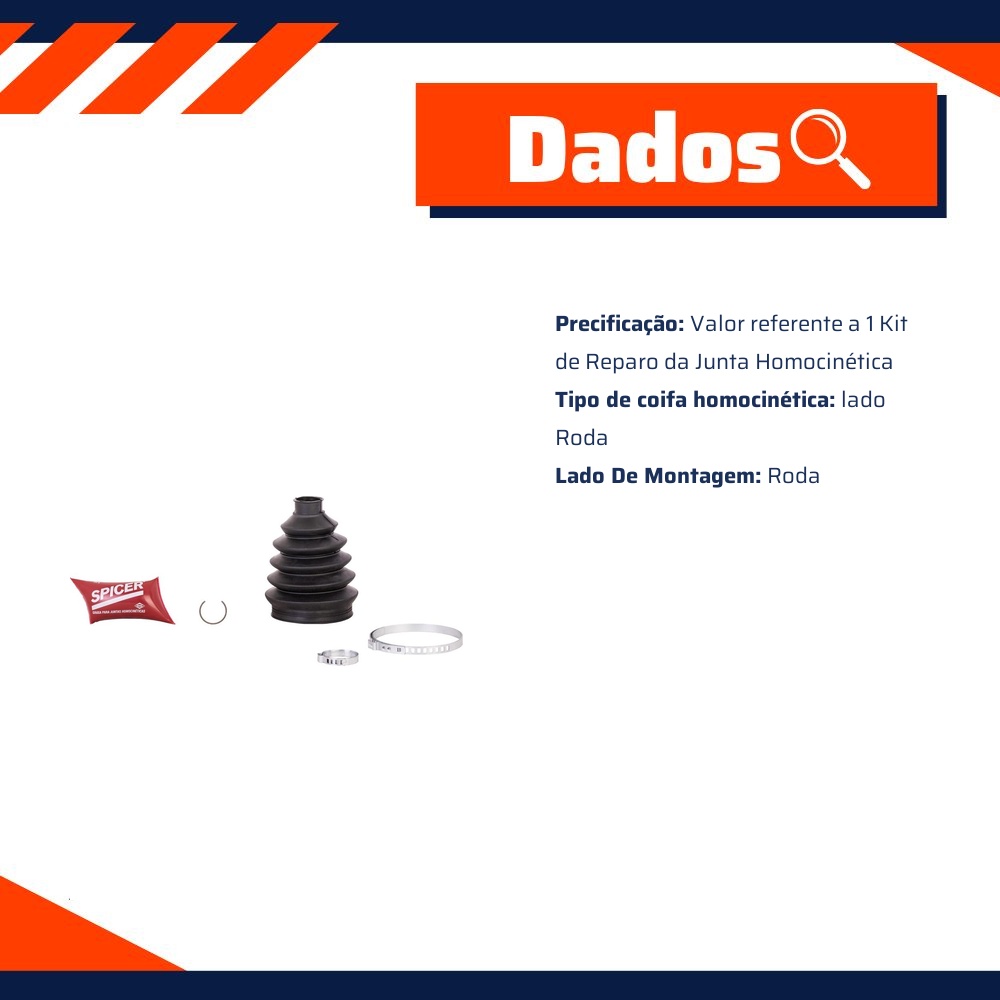 Kit de Reparo da Junta Homocinética Lado Roda para Honda Civic - Spicer - 2-13-1649G
