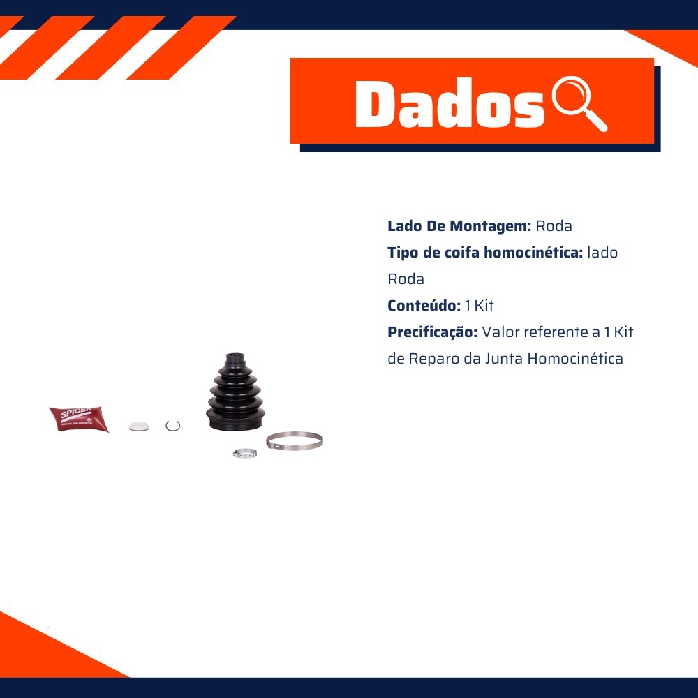 Kit de Reparo da Junta Homocinética Lado Roda para Volkswagen Gol e Parati - Spicer - 2-13-589G