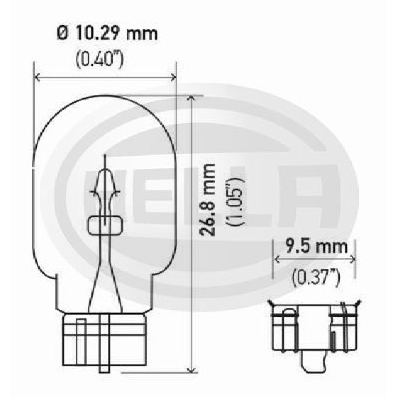 10 Lâmpadas 12V 2W Base W2.1X9.5D - Hella - 2820