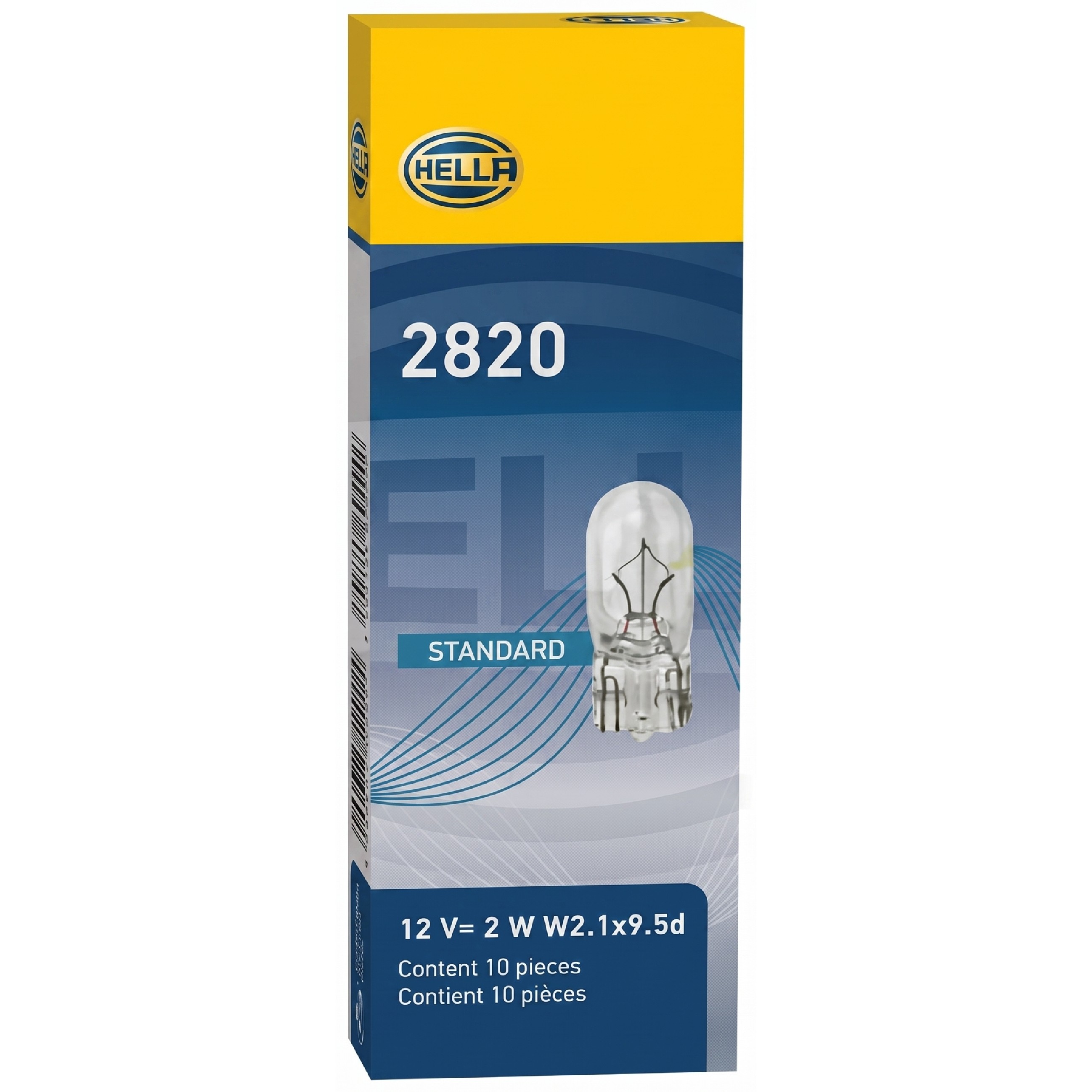 Kit 10 Lâmpadas Posição Painel W2W 12V W2.1x9.5d - Hella - 2820