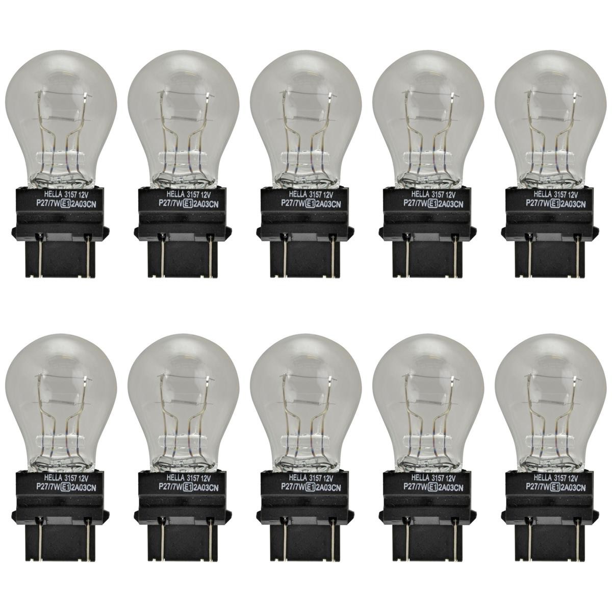 10 Lâmpadas Miniatura 12V 7W - Hella - 3157