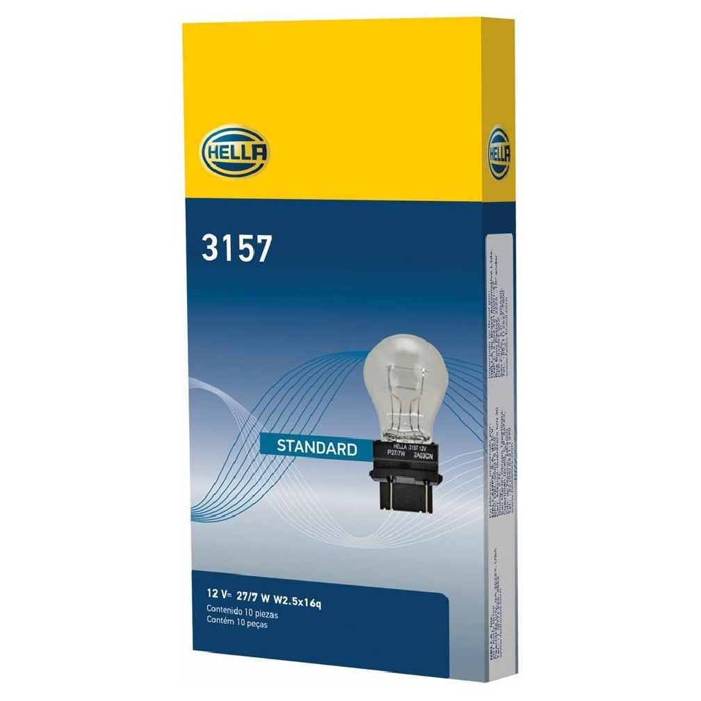 10 Lâmpadas Miniatura 12V 7W - Hella - 3157