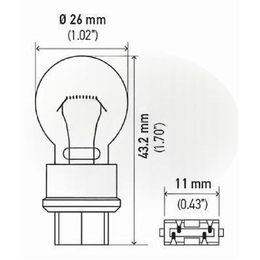 Kit 10 Lâmpadas Freio Posição P27/7W 12V 27/7W - Hella - 3157