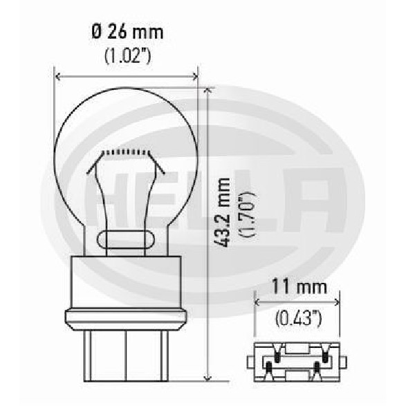 10 Lâmpadas 27/7W 12V - Hella - 3157NA
