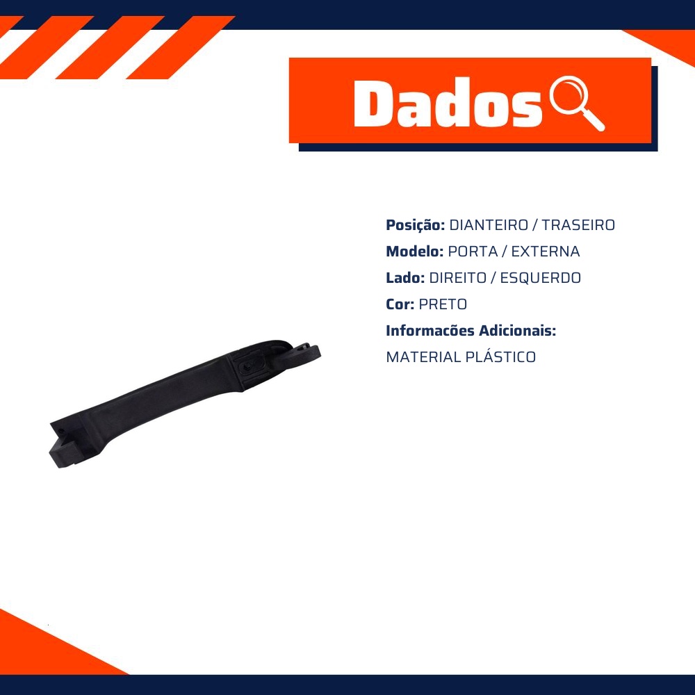 Maçaneta Externa Preta para Fiat Palio e Strada - ORI - 4027