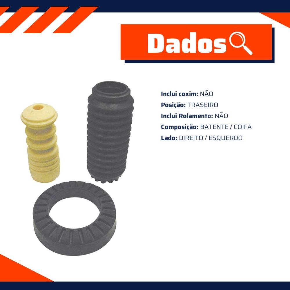 Kit de Reparo do Amortecedor Traseiro para Volkswagen Gol - Kit & Cia - 41175