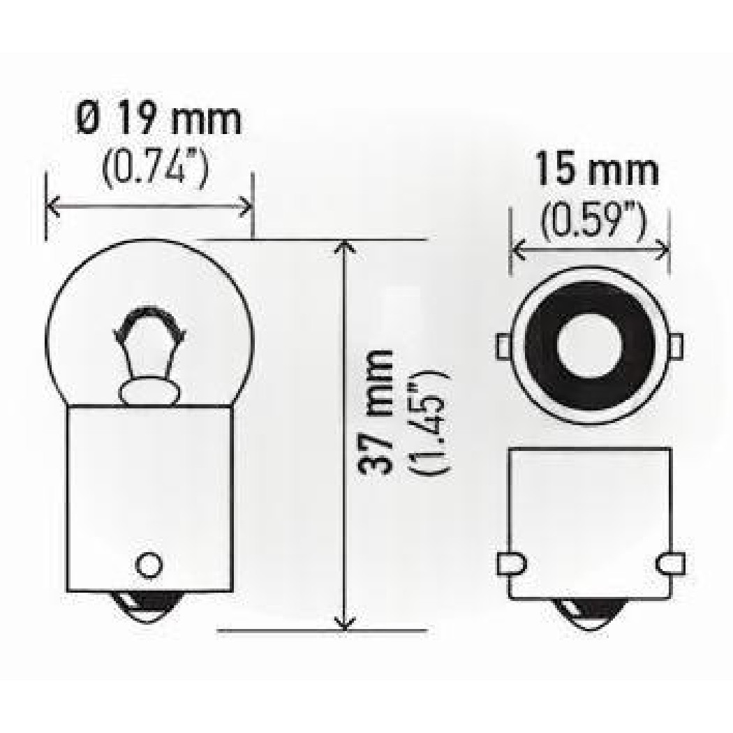 Kit 10 Lâmpadas Posição Seta RY10W 12V 10W BAU15s - Hella - 5009